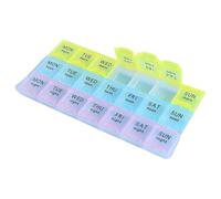 Organizador semanal de pastillas con 21 compartimentos 3 veces al día Organizador de pastillas de 7 días con tapa Contenedor de tabletas portátil a prueba de humedad y polvo para el hogar, viajes 7