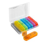 Organizador semanal de pastillas | Distribuidor de pastillas para 3 veces al día - compacta hermética para tabletas por la mañana noche medicamentos casa Coche Bolsillo para pantalones