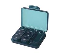 Organizador semanal de pastillas, estuche de medicina de viaje, pastillero diario | Pastillero portátil de 7 días con compartimentos grandes para vitaminas, suplementos, recetas para personas mayores