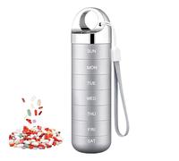 Organizador Semanal De Pastillas - Organizador De Suplementos De 16x3,5 Cm | Contenedor De Medicamentos Resistente A Los Rayos UV: Para Adultos, Viajeros, Cuidadores, Viajes De Rutina Diaria,