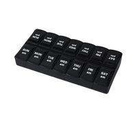 Organizador semanal de pastillas, pastillero de viaje portátil, organizador semanal de medicamentos con bandeja extraíble, dispensador de pastillas de viaje de 7 compartimentos para medicamentos