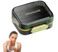 Organizador Semanal De Pastillas, Pastillero Portátil | Estuche organizador de medicamentos de doble capa y 7 compartimentos - Caja de organización de viaje de negocios con tapa para bolso, bolso de h