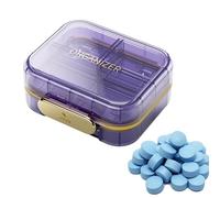Organizador Semanal De Pastillas, Pastillero Portátil - Organizador de medicamentos semanal de 7 compartimentos de doble capa,Caja con tapa para organización de viajes de negocios, tamaño de viaje, pa