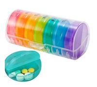 Organizador semanal de pastillas - Pastillero semanal AM/PM 7 días 5,59 x 2,56 x 2,48 pulgadas, con 14 compartimentos, pastillero de viaje para vitaminas de 7 días, de hígado de merluzz