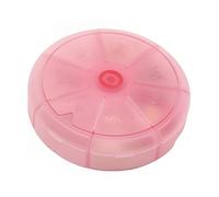 Organizador semanal de pastillas portátil con cerradura para 7 días, pastillero redondo apto para viajes, estuche recordatorio de píldoras de semana diaria, vitaminas sin BPA, suplemento, aceite de