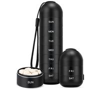 Organizador semanal de pastillas Zannaki a prueba de humedad, Negro y aleación de aluminio, 1