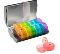 Organizador semanal de píldoras 2 veces al día, pastillero de 7 días, organizador diario de píldoras, estuche portátil para aceites de pescado, vitaminas, suplementos (negro colorido)