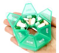 Organizador semanal de píldoras 2 veces al día, pastillero de viaje, pequeño pastillero de viaje, organizador de pastillas de medicina grande, contenedor de pastillas de viaje para 7 días, organizador