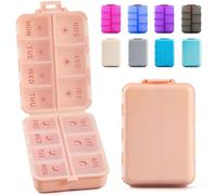 Organizador semanal de píldoras 2 veces al día, plegable, doble cerradura y escritura grabada, caja de medicamentos de viaje grande de 7 días, pastillero para suplementos vitamínicos, aceite de