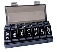 Organizador semanal de píldoras 4 veces al día, dispensadores de píldoras, pastillero para 7 días con 28 compartimentos extragrandes, portátil, para viaje, 4 veces al día, para medicamentos/vitaminas