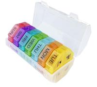 Organizador semanal de píldoras 4 veces al día, dispensadores de píldoras, pastillero para 7 días con 28 compartimentos extragrandes, portátil de viaje, pastillero 4 veces al día, para