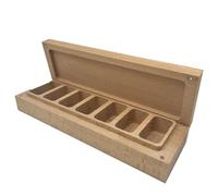 Organizador semanal de píldoras: de madera portátil, siete ranuras | Contenedor compacto duradero con múltiples usos para el mostrador de viajes Home Office Bureau des coll