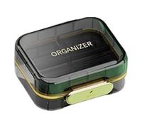 Organizador semanal de píldoras - Estuche portátil de 7 compartimentos para medicamentos con tapa | Pastillero de tamaño de viaje para organización de viajes de negocios, de hombro, monedero