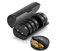 Organizador semanal de píldoras, gran capacidad 2 veces al día, pastillero portátil para bolso, ideal para vitaminas, suplementos, pastillero de viaje 7 días con cierre hermético de tapa