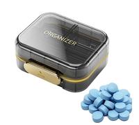 Organizador semanal de píldoras, organizador de medicamentos semanales con 7 compartimentos, pastillero con tapa, caja de organización de viajes de negocios para bolso, bolsa de hombro