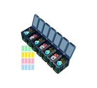 Organizador semanal de píldoras, organizador de píldoras de medicina, Contenedores de píldoras semanales para viajar, Dispensador de medicina hermética con ranuras de etiqueta para el manejo de medica