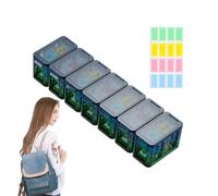 Organizador semanal de píldoras, organizador de píldoras de medicina - Estuche desmontable | Divisor de medicina anti-mojura hermético con ranuras de etiquetas para el manejo del suplemento de gestión