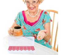 Organizador semanal de píldoras - Pastillero con dosis 7 días mañana/tarde | Grandes compartimentos para vitaminas, aceite de pescado, suplementos | Agenda médica 3 veces al día, portátil