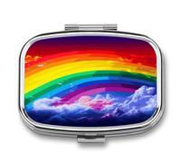 Organizador semanal de píldoras Rainbow AM/PM. Organizadores de pastillas de viaje compactos y portátiles e impermeables. Pastillero pequeño para soporte de medicamentos para vitaminas.