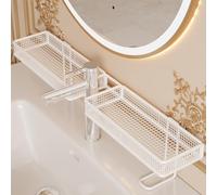 Organizador Sobre El Lavabo, Estante de Baño para Lavabo Sobre Grifo, Diseño con Barandilla Elevada, Fácil de Drenar, No Requiere Instalación(60cm/23.6in)