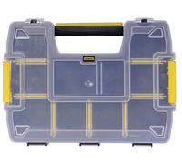 STANLEY Organizador SortMaster Light, Compartimentos Modulables, Cierres de Seguridad, Almacenamiento de Herramientas y Piezas Pequeñas, Apilable, Negro y Transparente, STST1-70720