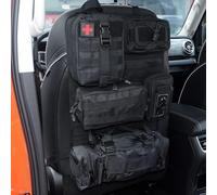 Organizador táctico Refein para asiento de coche, protección para el respaldo con 5 bolsillos de muelles removibles para acampar, organizador impermeable para asiento trasero de camioneta Ford Jeep