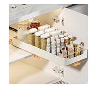 Organizador telescópico de cajones extraíble para armarios de cocina, estante interior personalizable para ahorrar espacio (53 x 25 x 7)