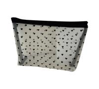 Organizador transparente de gran capacidad, organizador de maquillaje, artículos de aseo personal, organizador de viaje, resistente, diseño de red flocada, bolsas de almacenamiento transparentes para