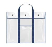 Organizador transparente impermeable para pósteres, soporte de almacenamiento para obras de arte con bolsillo con asa, diseño ligero y resistente, fácil instalación para transporte, accesorios de aula