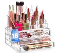 Organizador transparente para guardar cosméticos, organiza fácilmente tus joyas y accesorios el cabello Queda muy elegante en tocador, la encimera del baño o cómoda. Diseño una fácil visibilidad