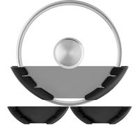 Organizador universal de tapas de ollas de 3 piezas para armarios, soporte de pared para puertas, organizador de almacenamiento para sartenes, para cocina, apto para tamaños de 6« a 13» (negro)