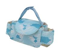 Organizador universal para cochecito, bolsa de pañales ajustable de gran capacidad, color azul agua, graffiti, para exteriores, correa resistente, organizador de cochecito de bebé
