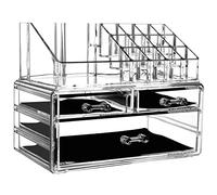 Organizador y almacenamiento de maquillaje Caja de almacenamiento de acrílico for cosméticos, vitrina de cosméticos transparente, caja de almacenamiento combinada multifuncional apilable Organizador d