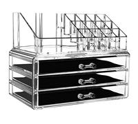 Organizador y almacenamiento de maquillaje Caja de almacenamiento de acrílico for cosméticos, vitrina de cosméticos transparente, caja de almacenamiento combinada multifuncional apilable Organizador d