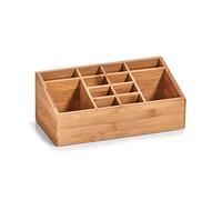 Zeller Organizador (25385), Madera, Natural, Madera, Azul y Gris, 25.4 x 12 x 10 cm