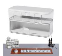 organizadora de cables, Clear Cord Storage Case, Cable Management with Compartments for Charger Wires, Desktop & Drawer Organization, Tidy Home & Workplace Solution