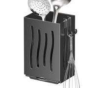 organizadora de tenedores para cuchara, 12,5 x 8,5 x 6,6 cm, soporte de secado autoadhesivo, moderno y delgado, contenedor ABS | Water Shield Vanity RV Camper Cabin Tiny House Studio Buffet