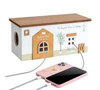 Organizadora para Cargadores,Contenedores con Diseño de Cabina de Madera,Organizador de Almacenamiento para Cables - para Escritorio Manualidades Electrónica Garaje Teléfono TV Viaje Exterior