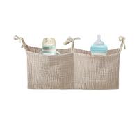 organizadora para cuna - organizadordemesita de noche para guardería de 38x18 cm, almacenamiento portátil para pañales para cuna, organizadora de algodón con 2 bolsillos | Almacenamiento