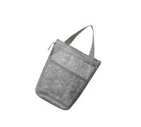 Organizadores de artículos de tocador aptos para viajes, diseños de malla ventilada, compartimentos espaciosos, práctica bolsa de lavado plegable, bolsa de aseo de malla transpirable, gris, Talla