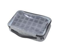 Organizadores de esmalte de uñas con inserciones de espuma extraíbles, cubierta transparente a prueba de polvo y bolsa de cosméticos con capacidad para 35 botellas, bolsa de espuma extraíble para