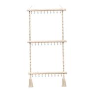 Organizadores de Joyeros, Organizador de Joyas Colgantes, Soporte para Collares de 3 Niveles con 30 Ganchos, Estante para Joyas montado en la Pared con Borla para Collares, Pulseras y Aretes