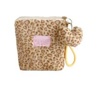 Organizadores de Maquillaje de Leopardo Peludo, Estuche de cosméticos de Viaje pequeño, Bolsa de algodón Sanitario, Billetera de Almacenamiento, Regalo para Mujer, Bolsa de algodón Sanitario portátil