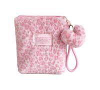 Organizadores de Maquillaje de Leopardo Peludo, Estuche de cosméticos de Viaje pequeño, Bolsa de algodón Sanitario, Billetera de Almacenamiento, Regalo para Mujer, Bolsa de algodón Sanitario portátil
