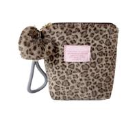 Organizadores de Maquillaje de Leopardo Peludo, Estuche de cosméticos de Viaje pequeño, Bolsa de algodón Sanitario, Billetera de Almacenamiento, Regalo para Mujer, Bolsa de algodón Sanitario portátil