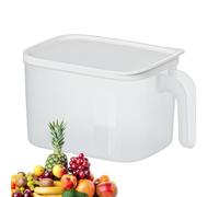 Organizadores de refrigerador con acciones - Organizador transparente para refrigerador, organizador transparente para frigorífico, cubo de basura con tapa y asa para bebidas, recipientes apilables