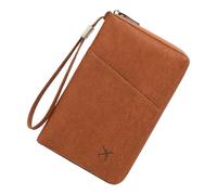 Organizadores impermeables con cremallera para pasaportes con bloqueador y ranuras para tarjetas, cremalleras para viajes de negocios y uso diario, organizador de tarjetas apto para viajes, Brown