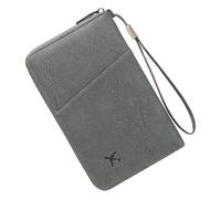 Organizadores impermeables con cremallera para pasaportes con bloqueador y ranuras para tarjetas, cremalleras para viajes de negocios y uso diario, organizador de tarjetas apto para viajes, Gray, Mass