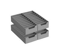 SONGMICS Juego de 4 Organizadores para Cajones de Ropa Interior, para Cómodas PAX de IKEA, Con Divisores, Plegables, Armario, 50 x 22 x 10 cm, para Calcetines, Gris Paloma RUS015G01