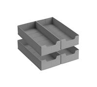 SONGMICS Juego de 4 Organizadores para Cajones de Ropa Interior, para Cómodas PAX de IKEA, Sin Divisores, Plegables, Armario, 50 x 22 x 10 cm, para Calcetines, Gris Paloma RUS013G01